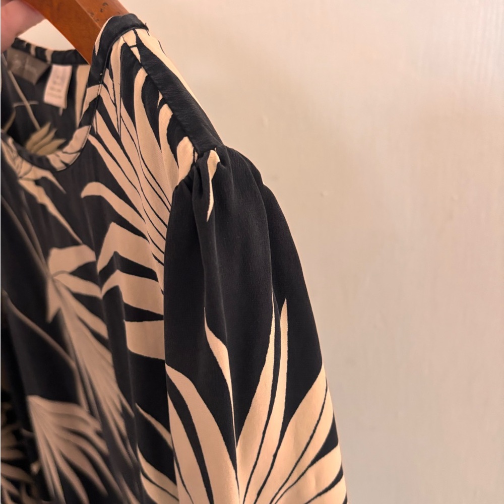 Tommy Bahama Black and Cream Tropical silk Dress - Picture 5 of 6